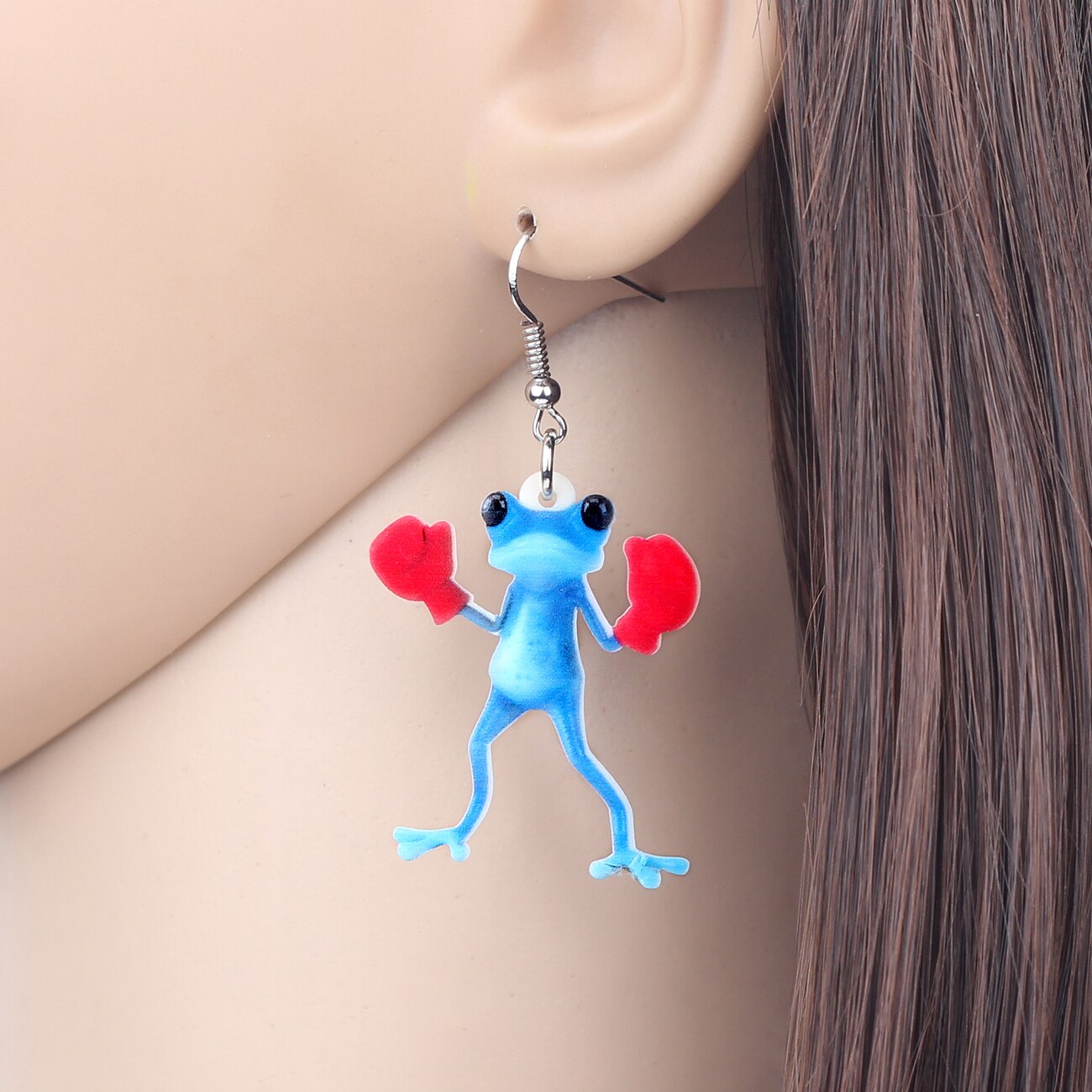 Frog Earrings Funny Boxer Dangle Earrings Frog Earrings Funny Boxer Dangle Earrings