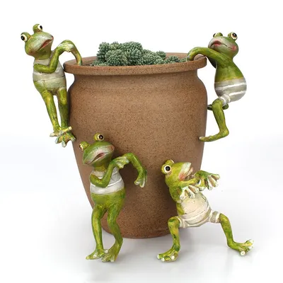 Frog Garden Ornaments Resin Set (4pcs)