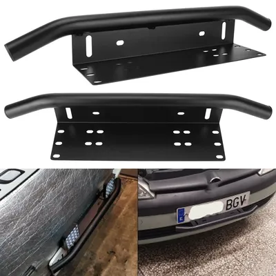 Front Bumper License Plate Off Road LED Light Bar Frame Holder Log Light Mount Bracket Universal SUV Lamp Holder Front Bumper License Plate Off Road LED Light Bar Frame Holder Log Light Mount Bracket Universal SUV Lamp Holder