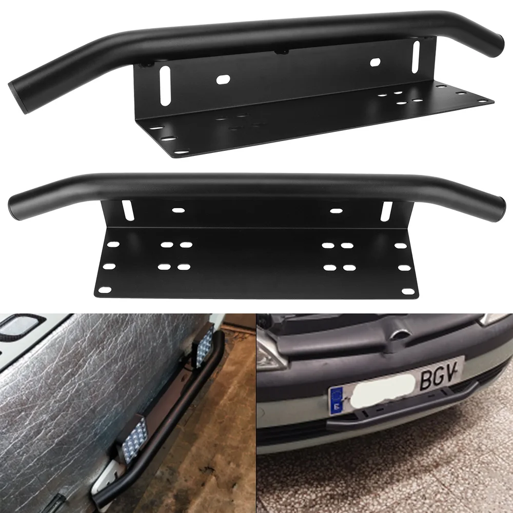 Front Bumper License Plate Off Road LED Light Bar Frame Holder Log Light Mount Bracket Universal SUV Lamp Holder