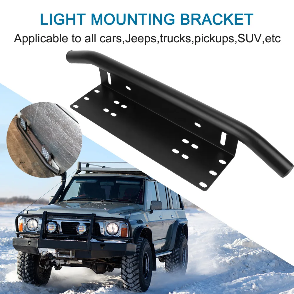 Front Bumper License Plate Off Road LED Light Bar Frame Holder Log Light Mount Bracket Universal SUV Lamp Holder Front Bumper License Plate Off Road LED Light Bar Frame Holder Log Light Mount Bracket Universal SUV Lamp Holder