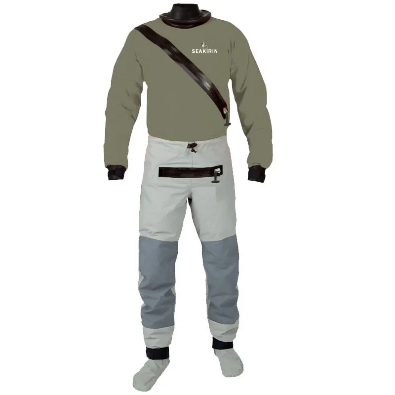 Front-Entry Drysuit with Relief Zipper Socks for Boating Sailing Paddling Canoeing Rafting Fishing Kayaking in Extreme