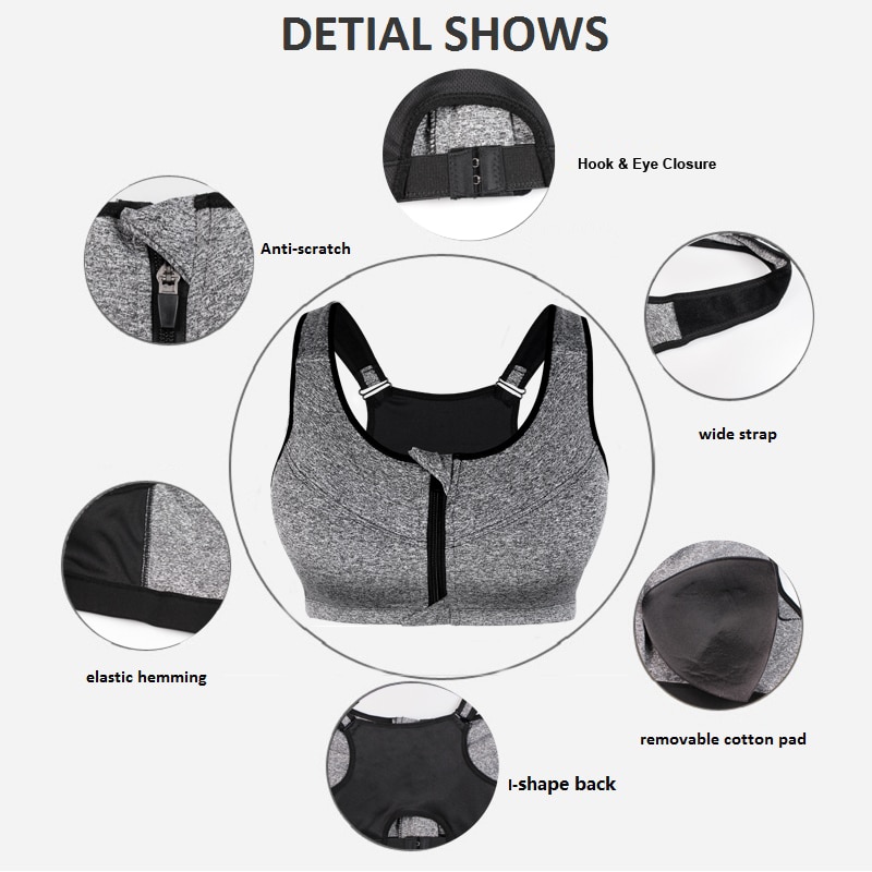 Front Zipper Sports Bra Fitness Top Front Zipper Sports Bra Fitness Top