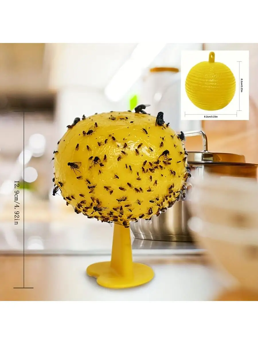 Fruit Fly Trap and Catcher Sticky Sphere with Hanging Chain Adhesive Flexboard Great For Citrus Fruit Fly Hoverfly Gnat Fruit Fly Trap and Catcher Sticky Sphere with Hanging Chain Adhesive Flexboard Great For Citrus Fruit Fly Hoverfly Gnat