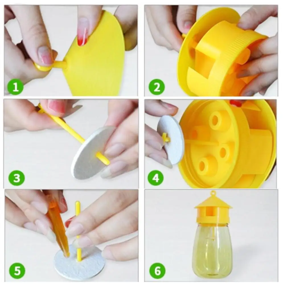 Fruit fly trap Killer Yellow Plastic Drosophila Trap Anti Fly Fruit Fly killer Catcher Orchard Reusable Insect Trap Pest