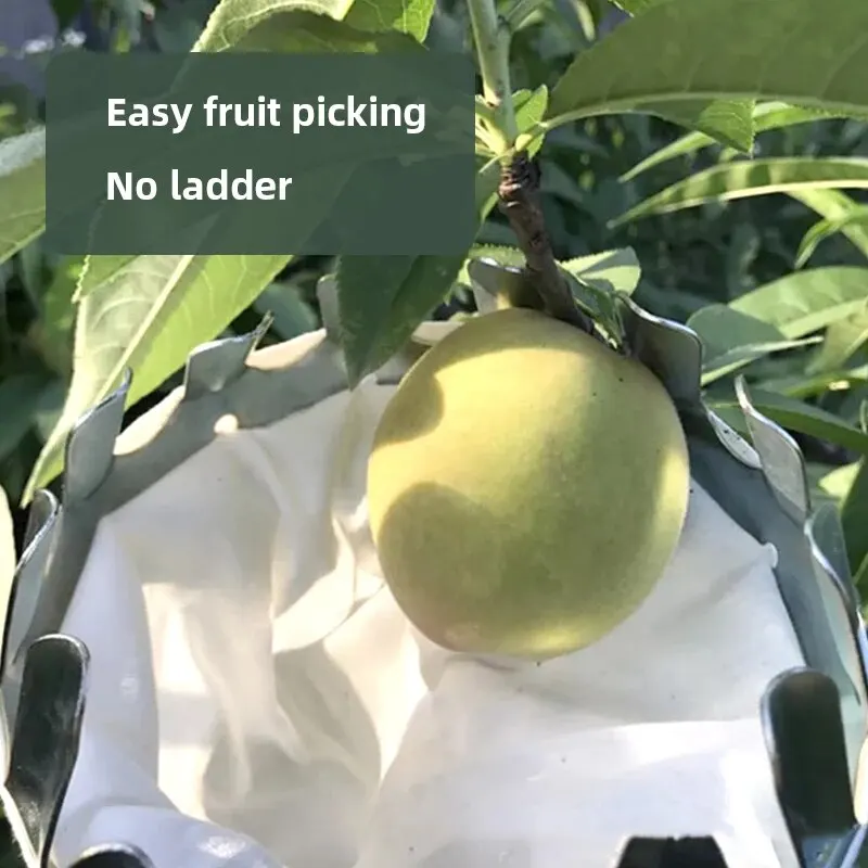 Fruit Picker Tool, Metal Cherry Picker Tool, Fruit Picker Basket Head,Fruit Harvester Attachment Garden Hardware Tools