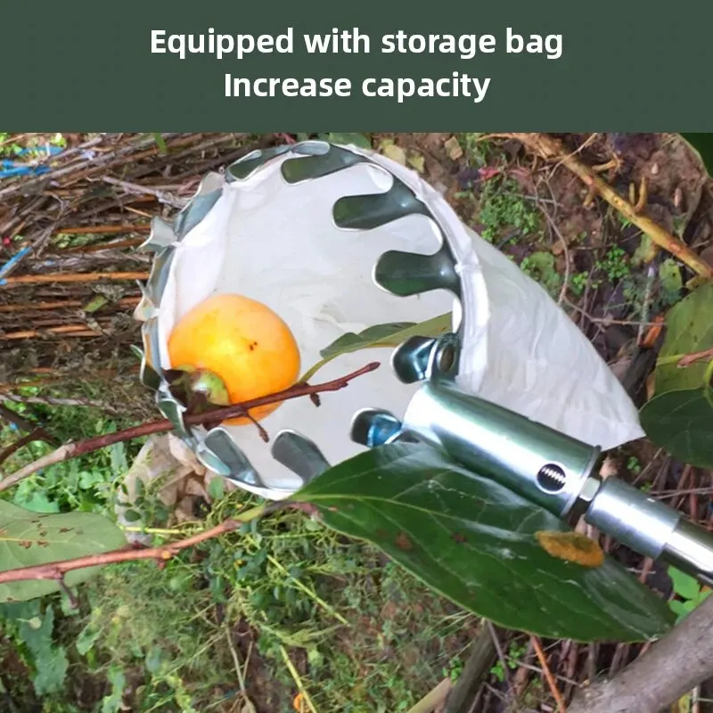 Fruit Picker Tool, Metal Cherry Picker Tool, Fruit Picker Basket Head,Fruit Harvester Attachment Garden Hardware Tools