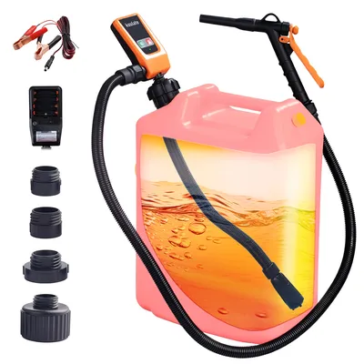Fuel Transfer Pump with Auto-stop Sensor and 4 Tank Adapter, 3.2GPM 51″ Hose Battery-Powered Portable Liquid Pump for Fuel Transfer Pump with Auto-stop Sensor and 4 Tank Adapter, 3.2GPM 51″ Hose Battery-Powered Portable Liquid Pump for