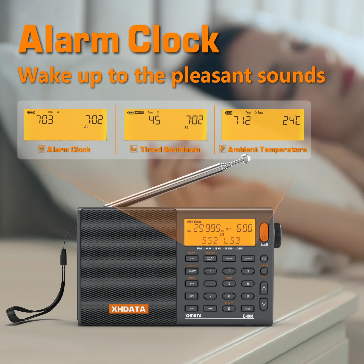 Full Band Portable Radio AM or FM or SW or MW SSB AIR RDS with Multifunction Deep Sound Stereo Deep Signal Processing
