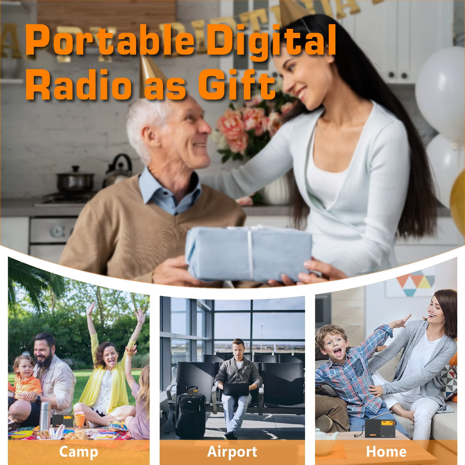 Full Band Portable Radio AM or FM or SW or MW SSB AIR RDS with Multifunction Deep Sound Stereo Deep Signal Processing