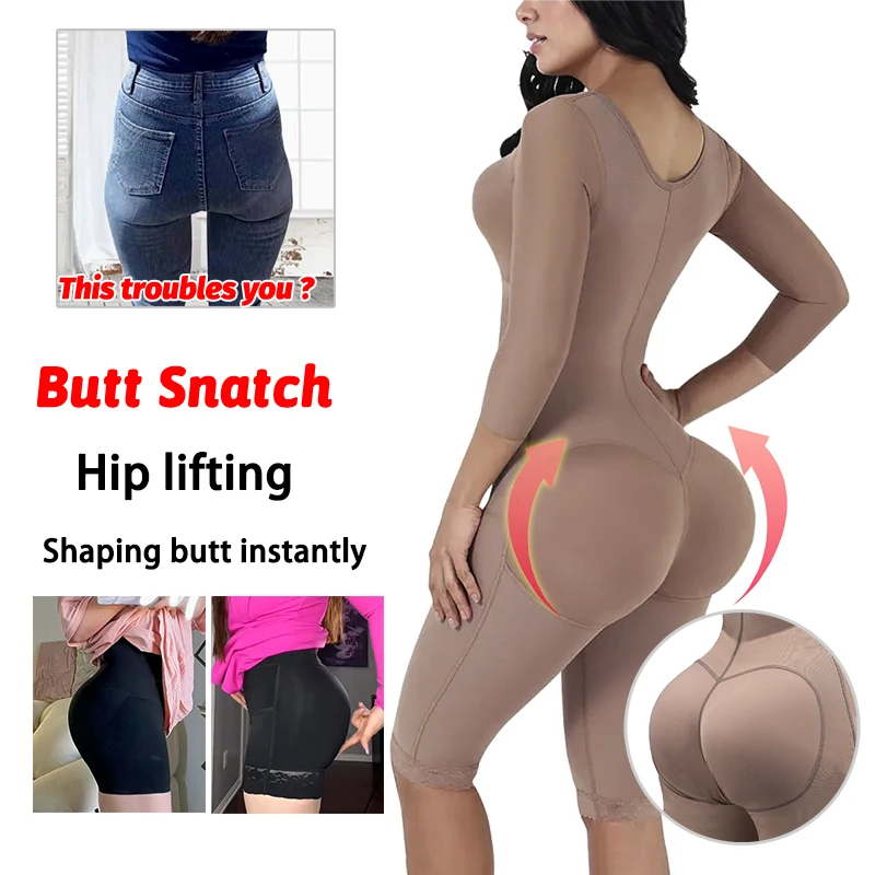 Full Body Colombian Girdles Shaper High Compression Bodysuits Postoperative Postpartum Lipo Arm Slimmer Waist Reducing
