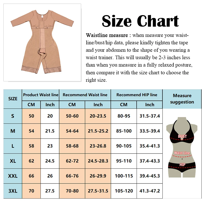 Full Body Colombian Girdles Shaper High Compression Bodysuits Postoperative Postpartum Lipo Arm Slimmer Waist Reducing
