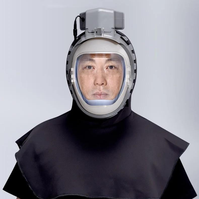 Full Cover Electric Powered Air Supply Dust Mask Hat Dustproof Hood Cape For Harvester Polishing Sanding Industrial Dust