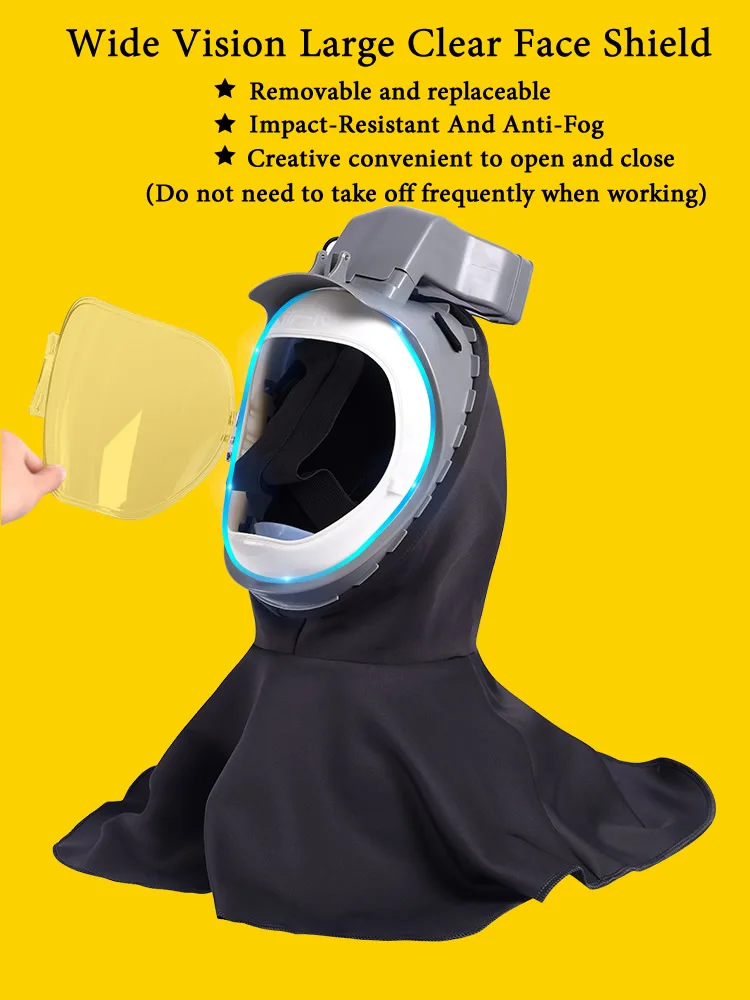 Full Cover Electric Powered Air Supply Dust Mask Hat Dustproof Hood Cape For Harvester Polishing Sanding Industrial Dust Full Cover Electric Powered Air Supply Dust Mask Hat Dustproof Hood Cape For Harvester Polishing Sanding Industrial Dust