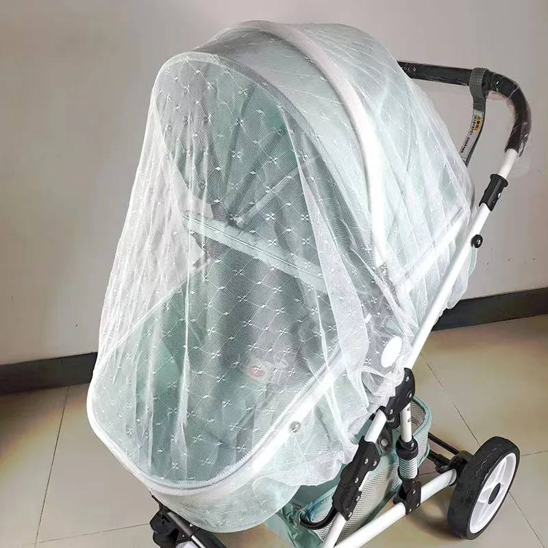 Full Cover Mosquito Net For Baby Stroller Breathable Mesh Drawstring Mosquito Net