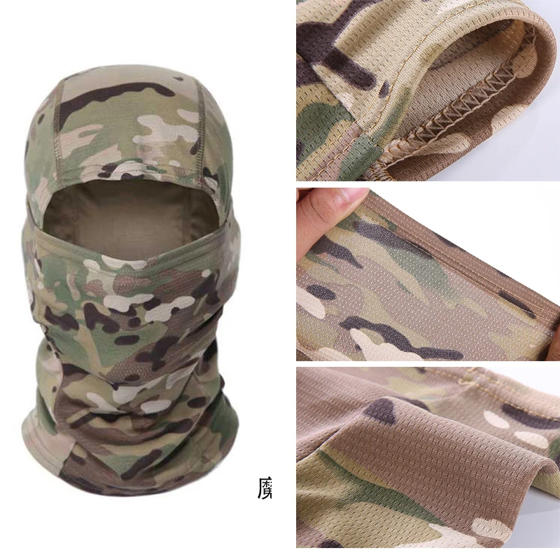 Full Face Balaclava Tactical Camouflage Mask Ski Bike Cycling Army Hunting Head Cover Scarf Multicam Military Airsoft