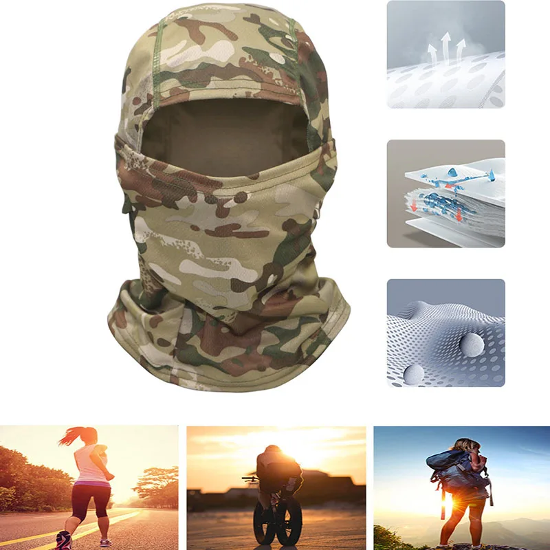 Full Face Balaclava Tactical Camouflage Mask Ski Bike Cycling Army Hunting Head Cover Scarf Multicam Military Airsoft