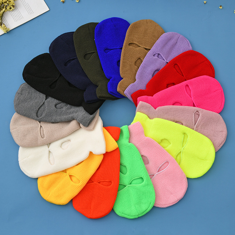 Full Face Cover Hats Beanie 3 Holes Balaclava Party CS Hiking Cycling Ski Outdoor Fashion INS Photo Knitted Caps for