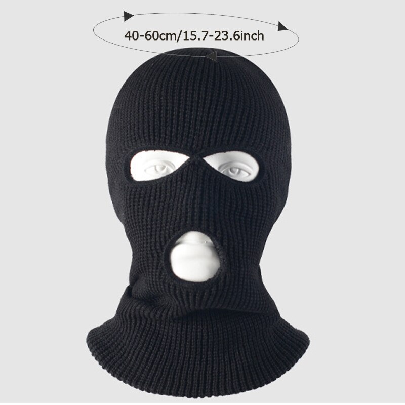 Full Face Cover Ski Mask Hat 3 Holes Balaclava Army Tactical CS Windproof Knit Beanies Bonnet Winter Warm Unisex Caps