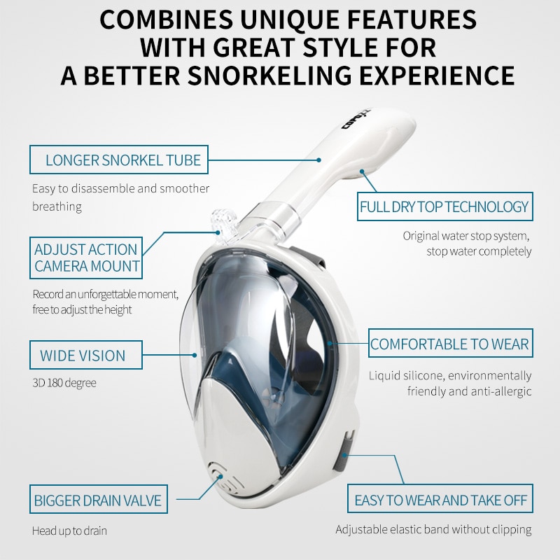Full Face Diving Mask Round Lens Design Full Face Diving Mask Round Lens Design