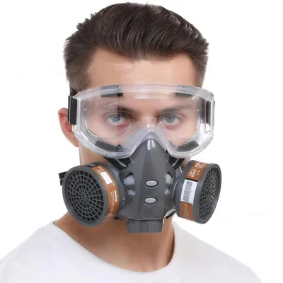 Full Face Gas Mask With Safety Glasses Spray Paint Chemical Pesticide Decoration Formaldehyde Anti-Dust With Filter