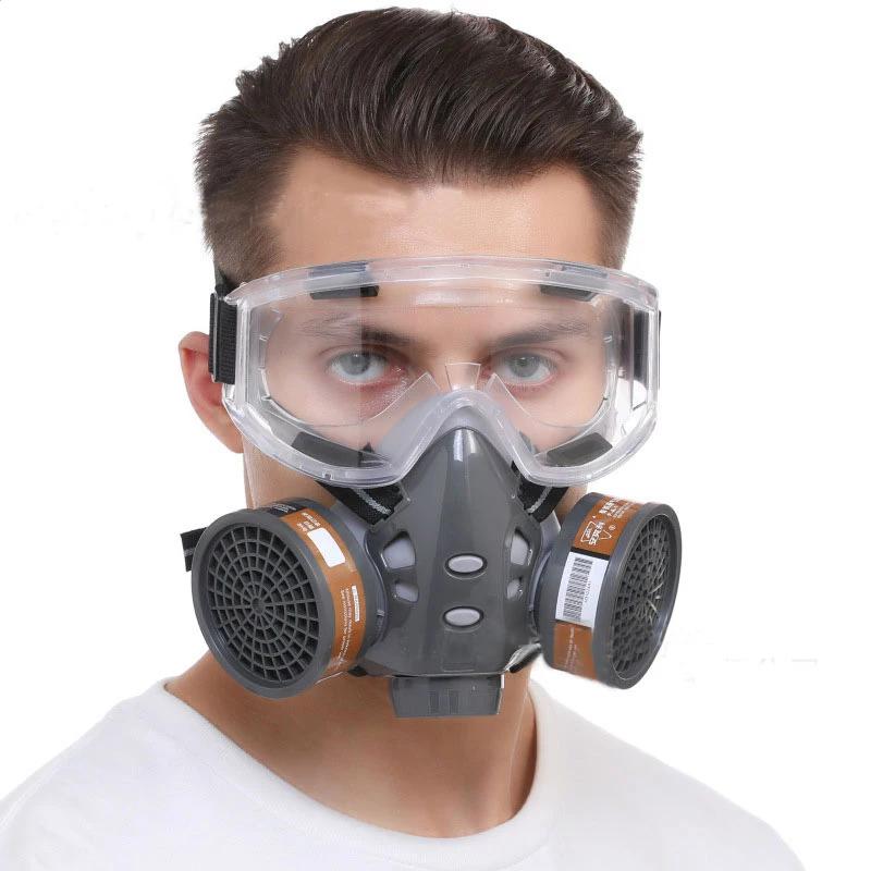 Full Face Gas Mask With Safety Glasses Spray Paint Chemical Pesticide Decoration Formaldehyde Anti-Dust With Filter Full Face Gas Mask With Safety Glasses Spray Paint Chemical Pesticide Decoration Formaldehyde Anti-Dust With Filter