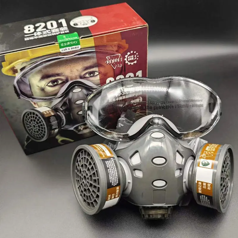 Full Face Gas Mask With Safety Glasses Spray Paint Chemical Pesticide Decoration Formaldehyde Anti-Dust With Filter