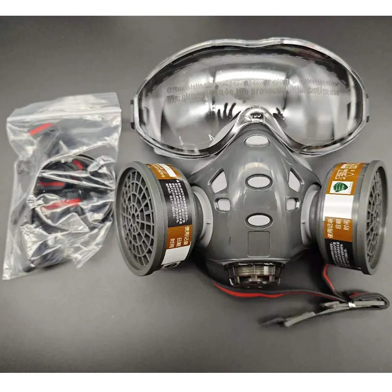Full Face Gas Mask With Safety Glasses Spray Paint Chemical Pesticide Decoration Formaldehyde Anti-Dust With Filter