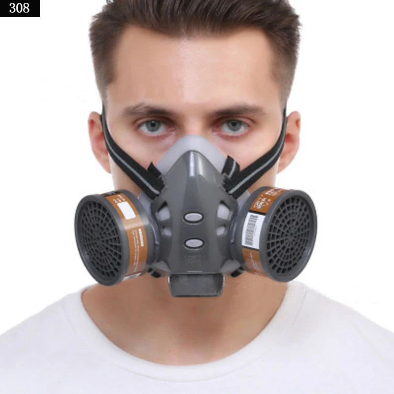 Full Face Gas Mask With Safety Glasses Spray Paint Chemical Pesticide Decoration Formaldehyde Anti-Dust With Filter