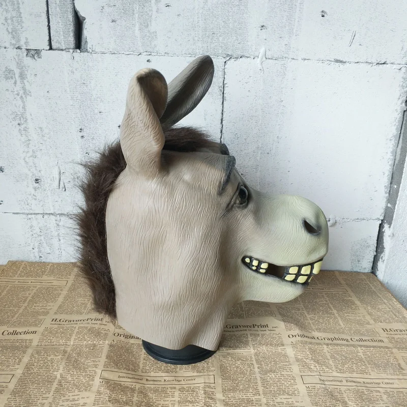 Full Face Latex Funny Donkey Mask with Protruding Teeth Full Face Latex Funny Donkey Mask with Protruding Teeth