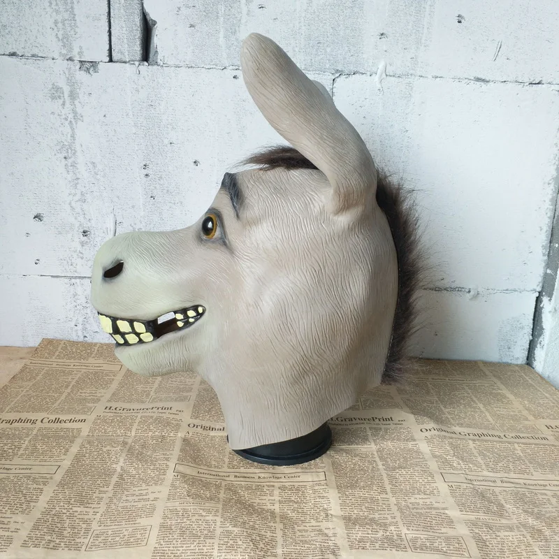 Full Face Latex Funny Donkey Mask with Protruding Teeth Full Face Latex Funny Donkey Mask with Protruding Teeth