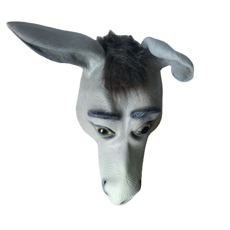 Full Face Latex Funny Donkey Mask with Protruding Teeth Full Face Latex Funny Donkey Mask with Protruding Teeth