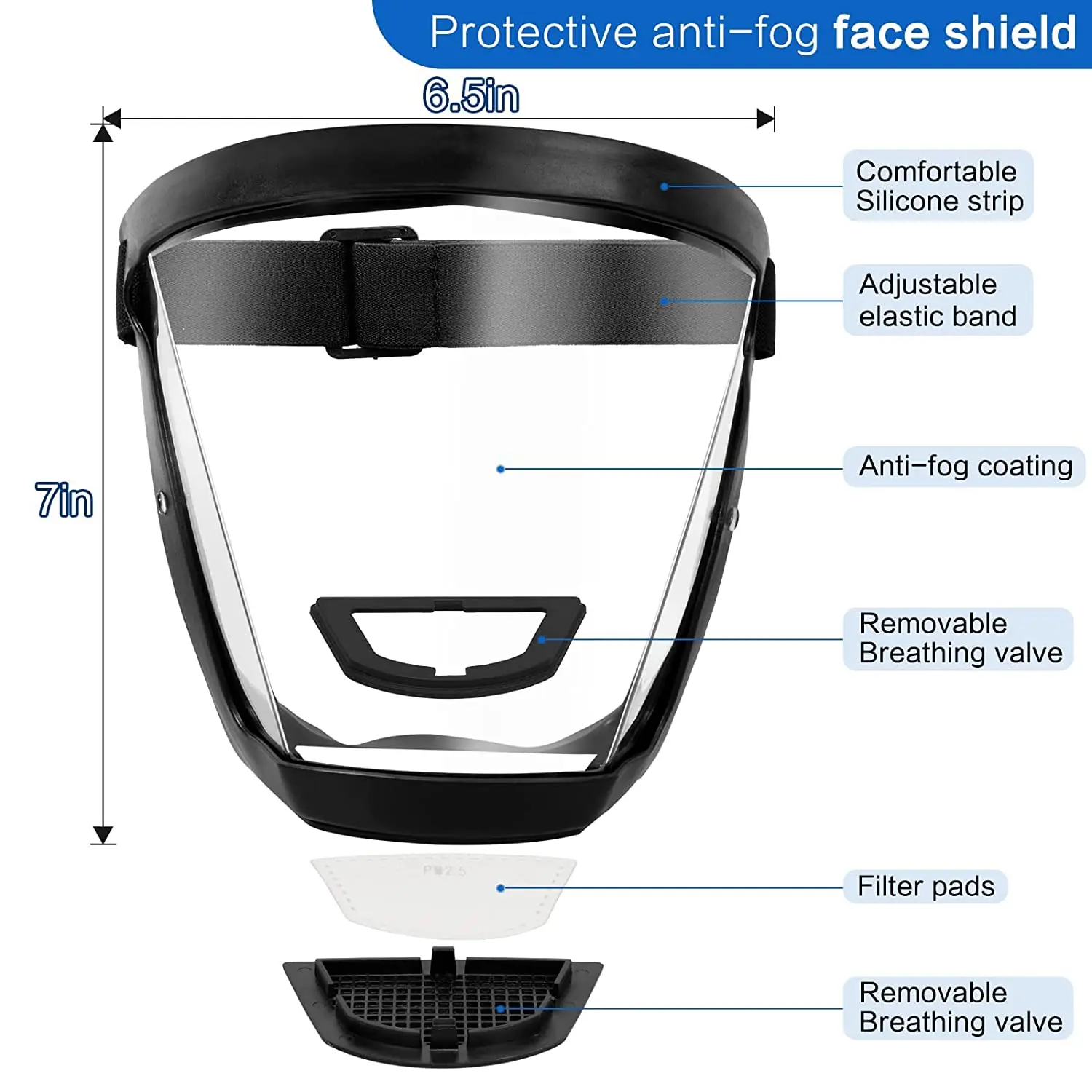 Full Face Transparent Protective Mask Dust-proof Anti-fog Head Cover Reusable Kitchen Oil-splash Proof Face Mask with