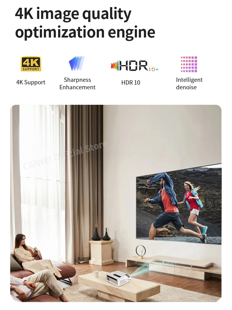 Full HD Projector 4k 15000 Lumens with Laser Experience HDMI Home Theater Cinema Outdoor Movie Projectors for