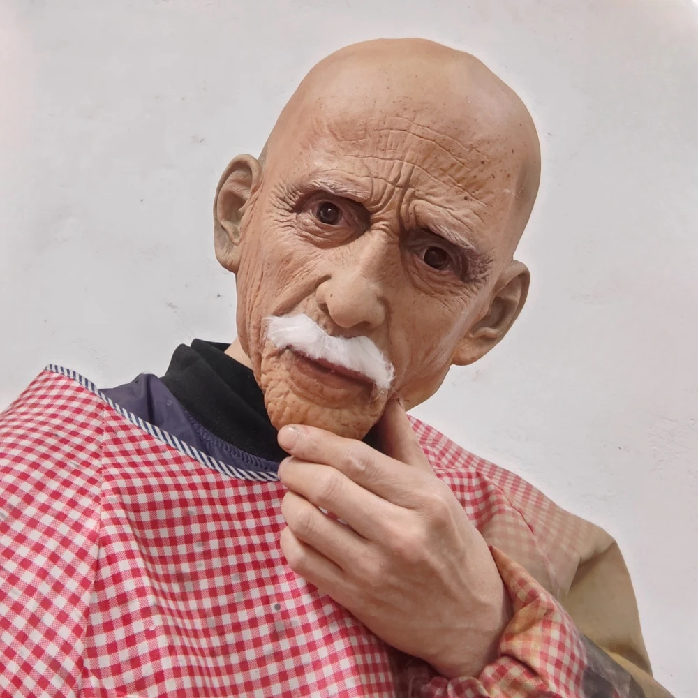 Full Head Mask Latex Realistic Men Face Beard Halloween Costume Party Props Old Man Latex Halloween Mask Cosplay Party Full Head Mask Latex Realistic Men Face Beard Halloween Costume Party Props Old Man Latex Halloween Mask Cosplay Party