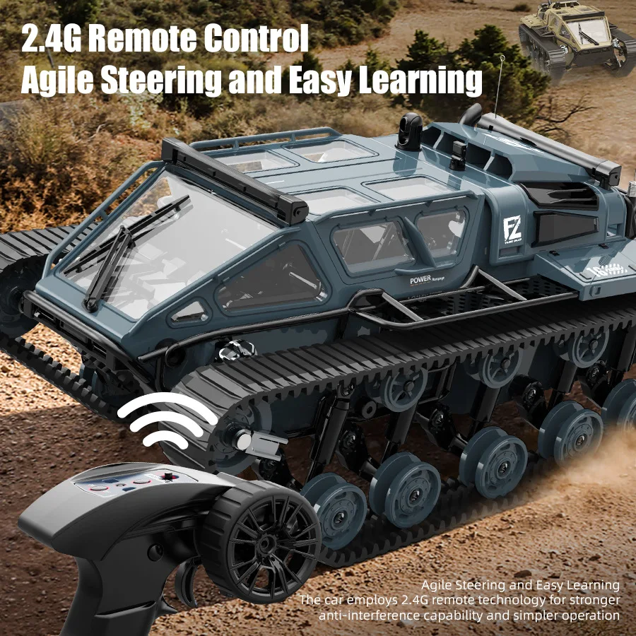 Full Scale Tracked RC Tank Remote Control Car With 360° Rotation Drift RC Model Off-Road Vehicle Children Gift Full Scale Tracked RC Tank Remote Control Car With 360° Rotation Drift RC Model Off-Road Vehicle Children Gift