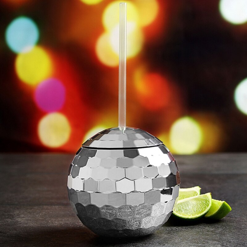 Fun Party Disco Ball Cup with Straw Fun Party Disco Ball Cup with Straw