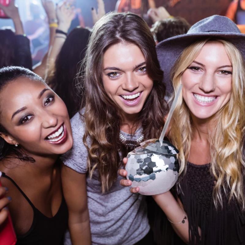 Fun Party Disco Ball Cup with Straw Fun Party Disco Ball Cup with Straw