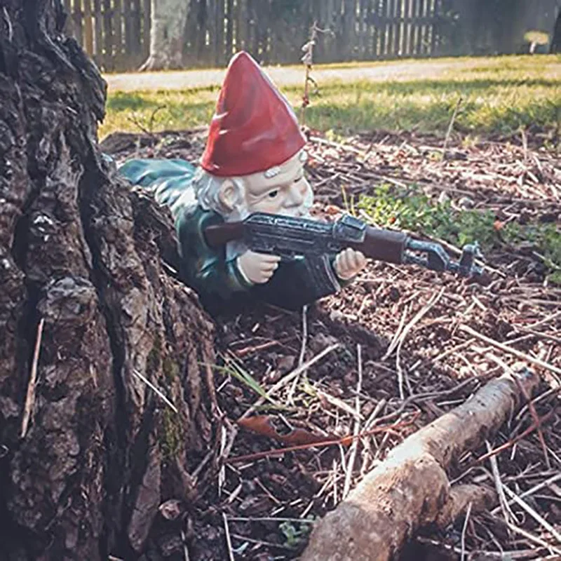 Funny Army Gnome Garden Statue Resin Desktop Lawn Ornament for Outdoor Garden Decoration Wooden Monster Yard Sculpture Funny Army Gnome Garden Statue Resin Desktop Lawn Ornament for Outdoor Garden Decoration Wooden Monster Yard Sculpture