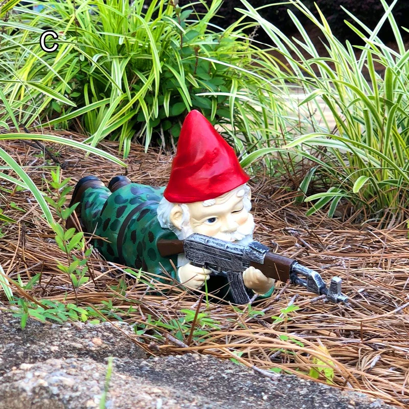 Funny Army Gnome Garden Statue Resin Desktop Lawn Ornament for Outdoor Garden Decoration Wooden Monster Yard Sculpture Funny Army Gnome Garden Statue Resin Desktop Lawn Ornament for Outdoor Garden Decoration Wooden Monster Yard Sculpture
