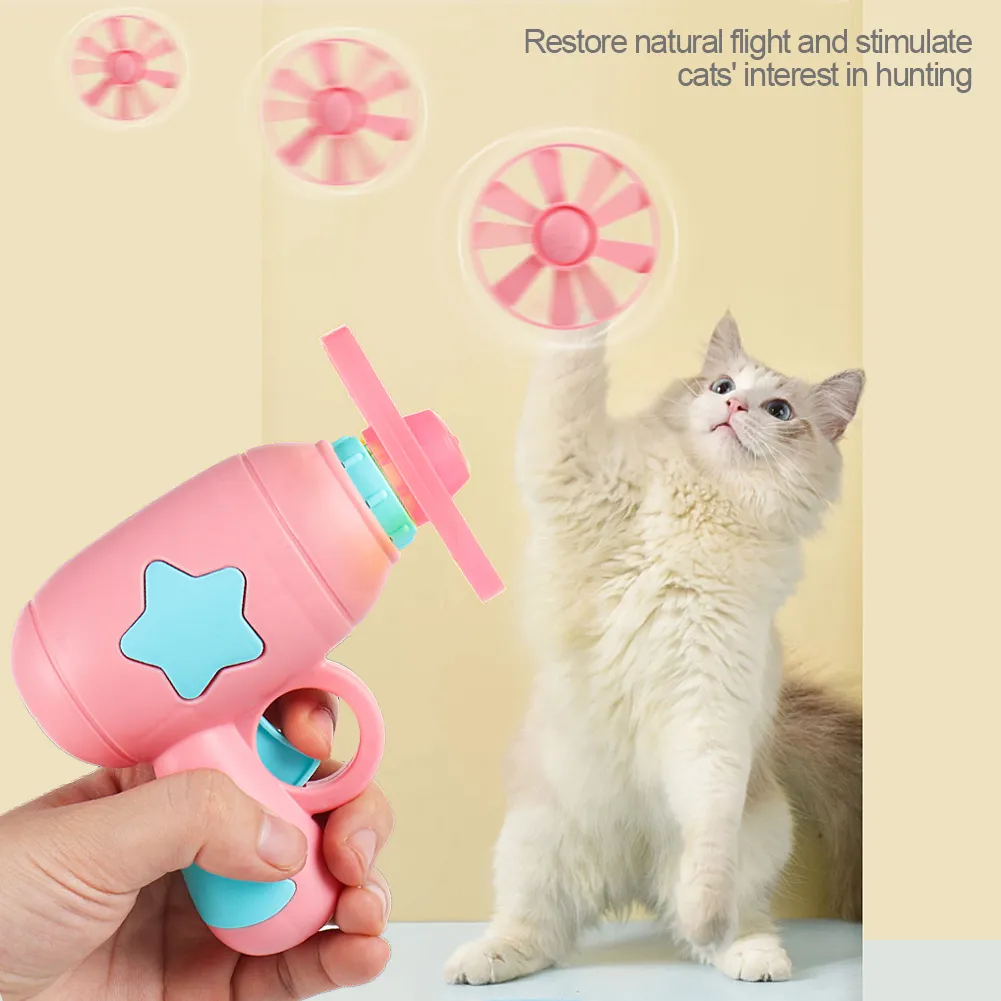 Funny Cat Interactive Teaser Training Toy Creative Kittens Mini Bamboo-copter Games Toys Pets Supplies Accessories Toys