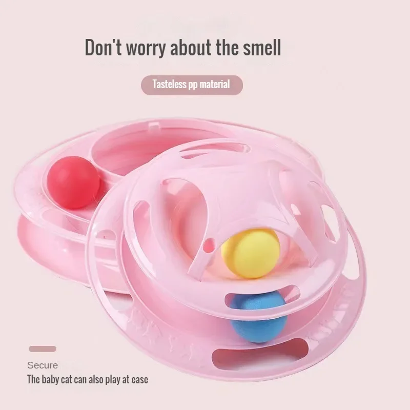 Funny Cat Pet Toy Cat Toys Intelligence Triple Play Disc Cat Toy Balls with Feather Toys
