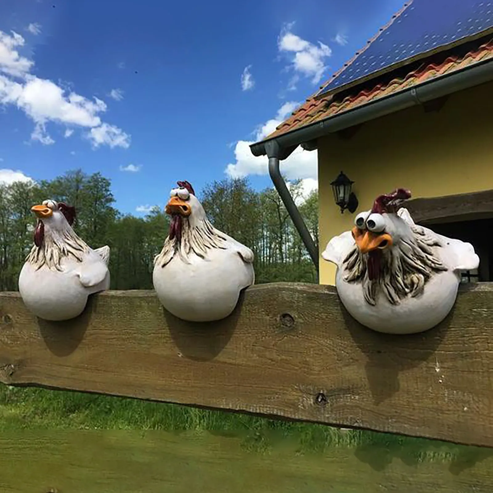 Funny Chicken Fence Decor Statues Resin Garden Farm Yard Chicken Hen Sculpture Art Craft Courtyard Housewarming Home Funny Chicken Fence Decor Statues Resin Garden Farm Yard Chicken Hen Sculpture Art Craft Courtyard Housewarming Home