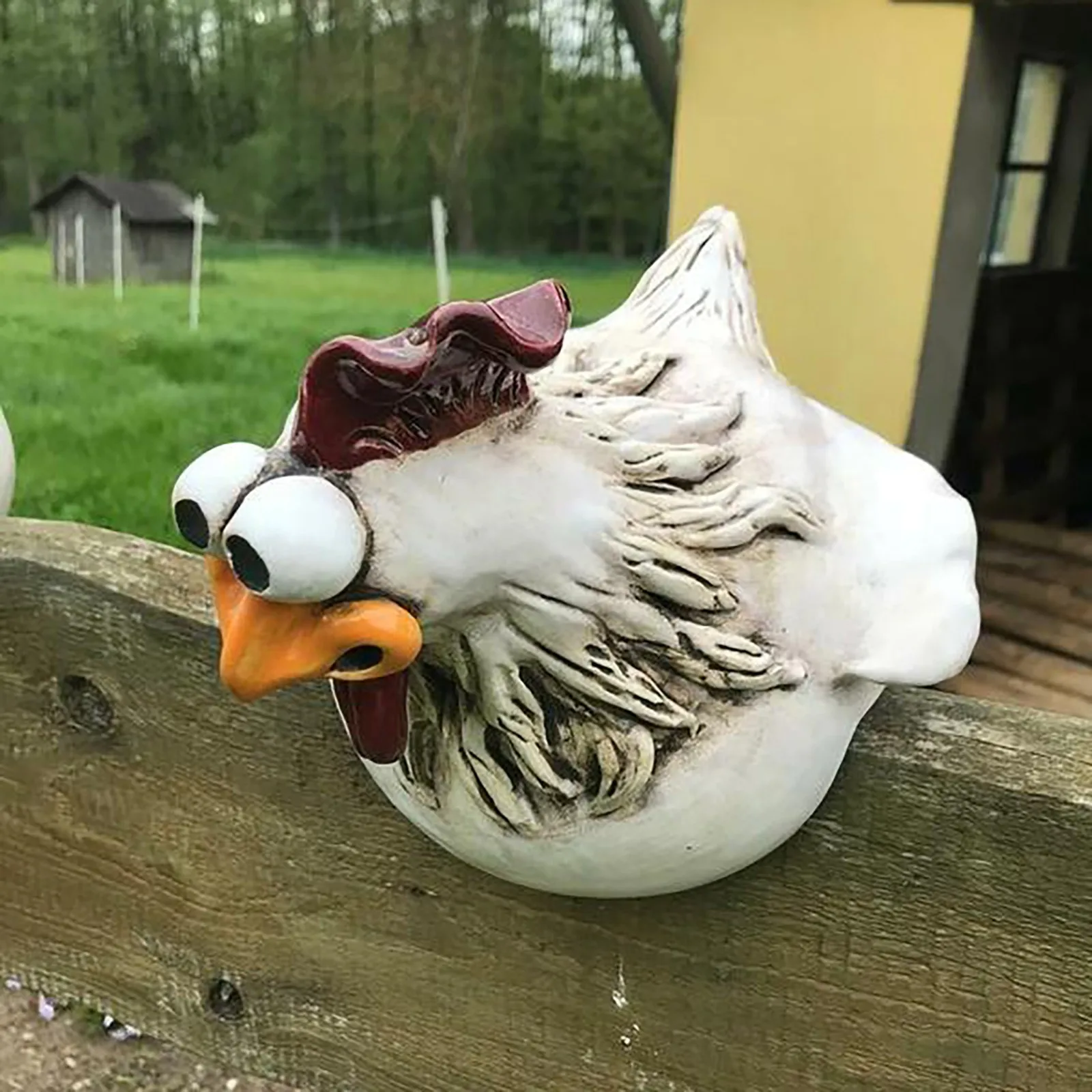 Funny Chicken Fence Decor Statues Resin Garden Farm Yard Chicken Hen Sculpture Art Craft Courtyard Housewarming Home Funny Chicken Fence Decor Statues Resin Garden Farm Yard Chicken Hen Sculpture Art Craft Courtyard Housewarming Home