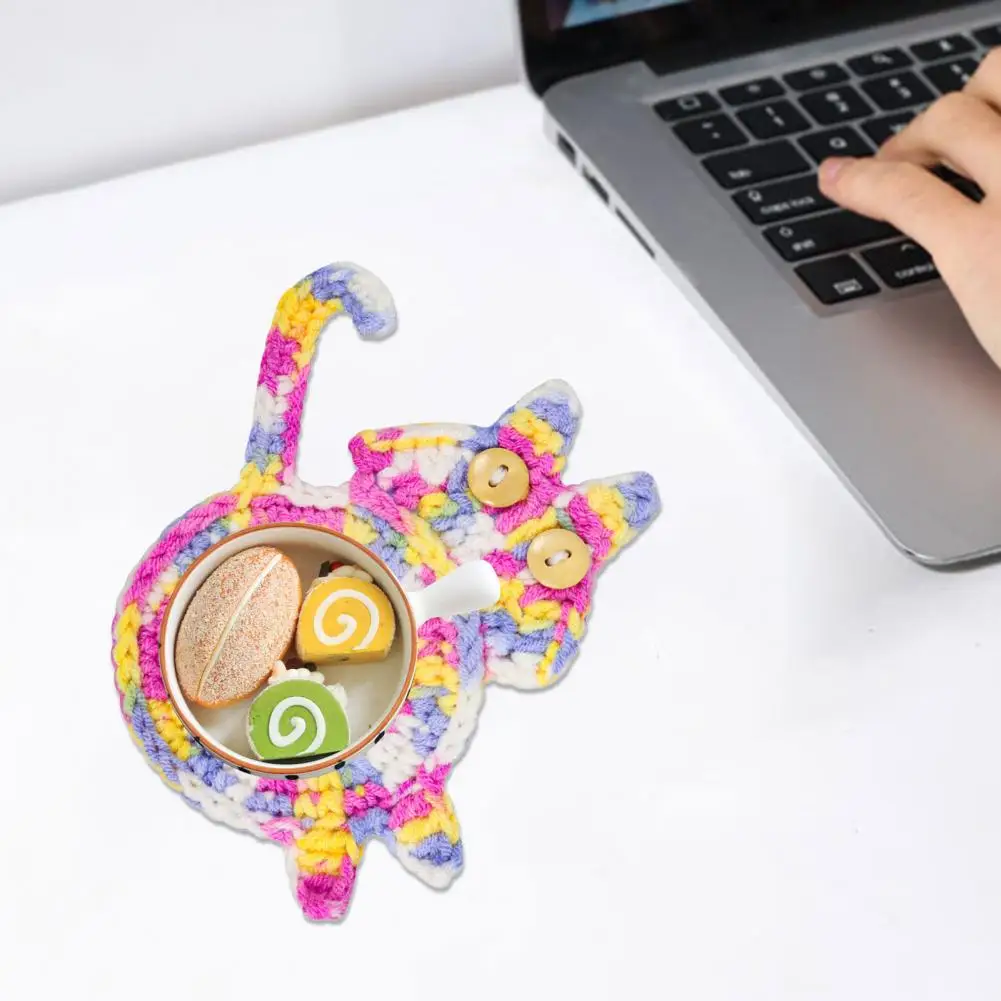 Funny Coaster High Temperature Resistant Easy to Clean Reused Various Styles Wear-resistant Heat Insulation Cloth Cat Funny Coaster High Temperature Resistant Easy to Clean Reused Various Styles Wear-resistant Heat Insulation Cloth Cat