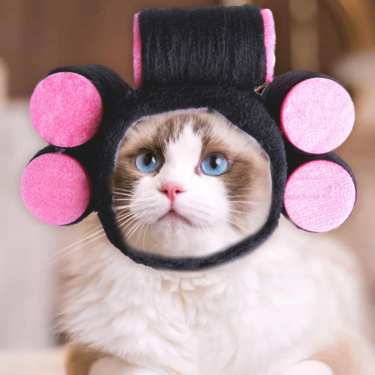 Funny Curly Pet Hat Suitable for Cats and Dogs Adjustable Perfect for Halloween and Christmas