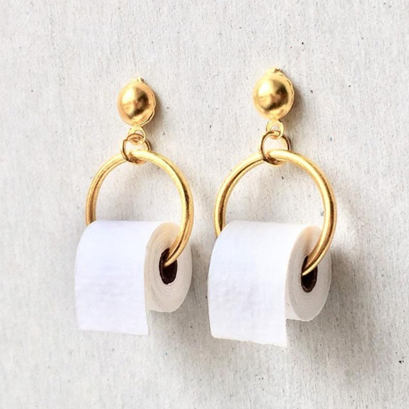 Funny Dangle Toilet Paper Earrings Funny Dangle Toilet Paper Earrings