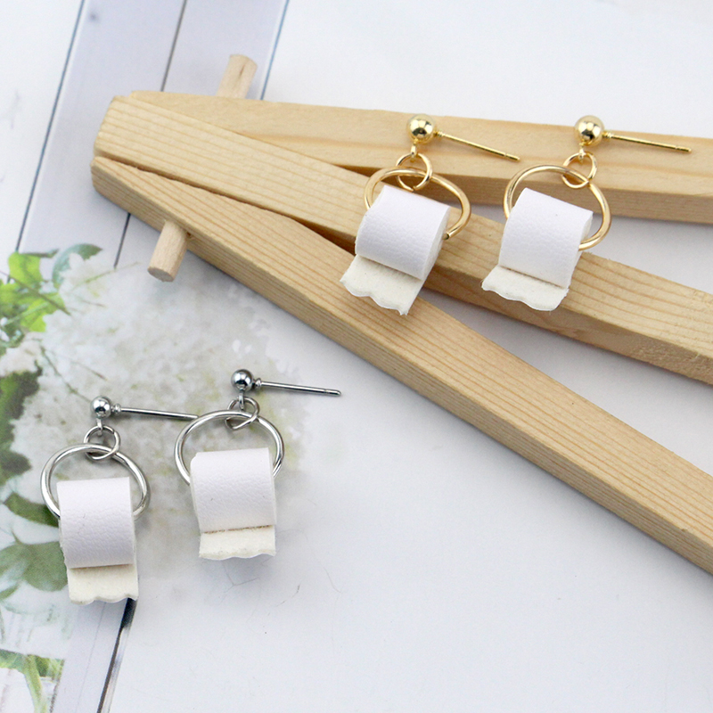 Funny Dangle Toilet Paper Earrings Funny Dangle Toilet Paper Earrings