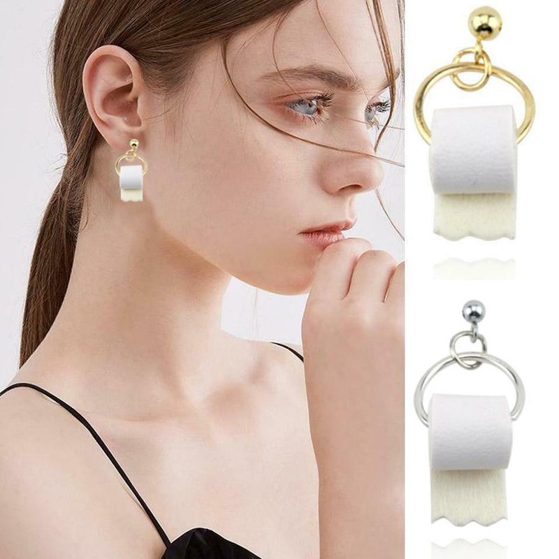 Funny Dangle Toilet Paper Earrings Funny Dangle Toilet Paper Earrings