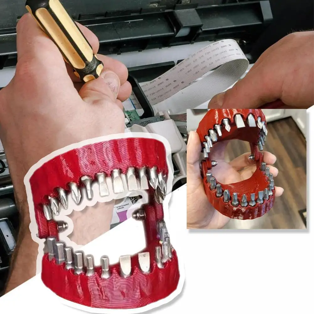 Funny Denture Drill Bit Holder For Screwdriver Teeth Model Screwdriver Bit Holder